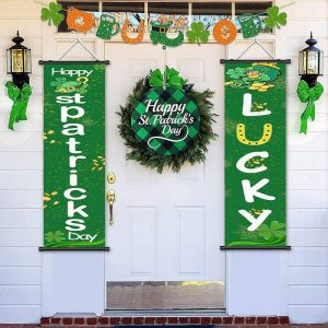 Prints |   1pc St. Patrick’s Day Poster with Hangers Courtyard Wall Art Canvas Posters Art For Home Living Room Decoration Wall Art Decor Prints Prints