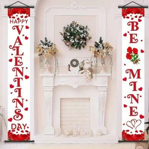 Prints |   1pc Valentine’s Day Be Mine Poster with Hangers Courtyard Wall Art Canvas Posters Art For Home Living Room Decoration Wall Art Decor Prints Prints