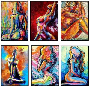 Prints |   Abstract Woman Nude Canvas Painting Sexy Body Art Canvas Painting Print Sex Posters Wall Art Pictures Modern Bedroom Home Decor Prints Prints