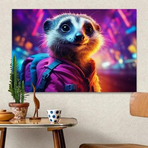 Prints |   Animals Wall Art Canvas Raccoon Prints and Posters Pictures Decorative Fabric Painting For Living Room Pictures No Frame Prints Prints