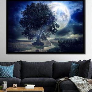 Prints |   Landscape Wall Art Canvas Giant Moon Summer Night Prints and Posters Portrait Pictures Decorative Fabric Painting For Living Room Pictures No Frame Prints Prints