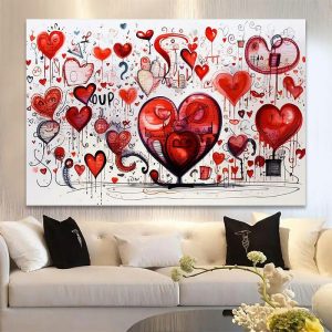 Prints |   Letters & Slogan Wall Art Canvas Valentine’s Day love Prints and Posters Pictures Decorative Fabric Painting For Living Room Pictures No Frame Prints Prints