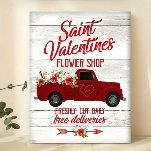 Prints |   Valentines Day Wall Art Canvas  Rustic Farmhouse Valentines Day Prints and Posters Pictures Decorative Fabric Painting For Living Room Pictures No Frame Prints Prints