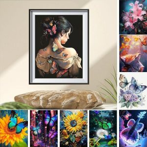 Prints |   Wall Art Sunflower Butterfly Canvas Prints and Posters Pictures Decorative Fabric Painting For Living Room Pictures No Frame Prints Prints