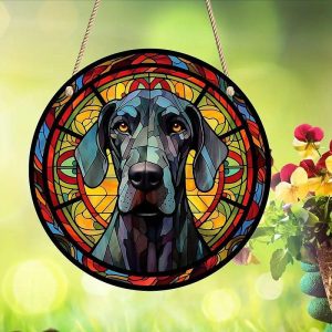 Wall Accents |   1pc Dog Suncatcher Animal Window Wall Hanging Ornament Hand-Painted Plastic Panel Decor For Home Gift For Animal Lovers Home Decor Wall Accents Wall Accents