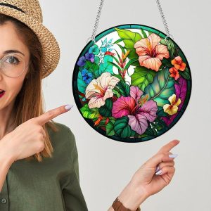 Wall Accents |   1pc Flowers Wall Hanging Suncatcher for Home and Garden Decor – Perfect for Home Decor Wall Accents Wall Accents