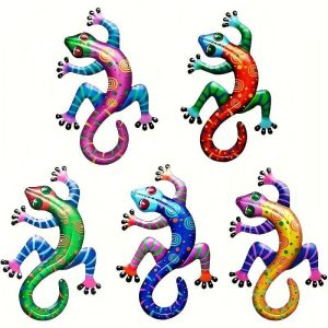 Wall Accents |   1pc Gecko Metal Wall Art Decor 3D Gecko Hanging Metal Wall Art Hanging Wall Decor For Indoor Outdoor Home Office Bathroom Kitchen Bedroom Living Room Garden 14×21.8cm/5.5”x8.6” Wall Accents Wall Accents