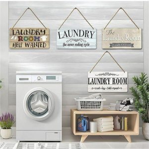 Wall Accents |   1pc, Laundry Wooden Signs Wood Plaque Wood Plate For Laundry Room Hanging Sign Washhouse Door Decoration Home Wall Decor 15x30cm/6”x12” Wall Accents Wall Accents