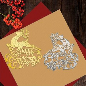 Wall Accents |   1pc Merry Christmas Letters Metal Die Cuts Merry Christmas Words Stencils Deer Cutting Dies Cut For Card Making Paper Dies Scrapbooking Supplies Wall Accents Wall Accents