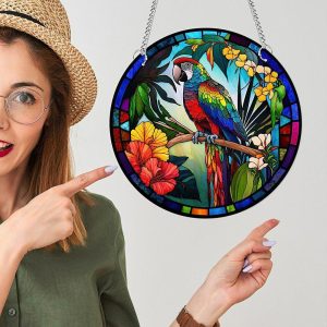 Wall Accents |   1pc Parrot Wall Hanging Suncatcher for Home and Garden Decor – Perfect for Home Decor Wall Accents Wall Accents