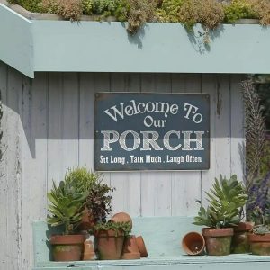 Wall Accents |   1pc Welcome To Our Porch Iron Sheet Sign Aluminum Metal Wall Sign For Home Bar Farmhouse 12×8 Inches Use Outdoor/Indoor Wall Accents Wall Accents