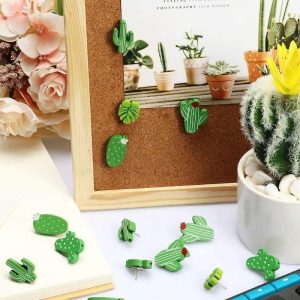 Wall Accents |   30pcs Stereoscopic 3D Simulation Cactus Pushpins Creative Pushpins Decorative Flowers Cork Board Nails For Bulletin Boards, Photos, Wall Charts School Supplies And Accessories Wall Accents Wall Accents