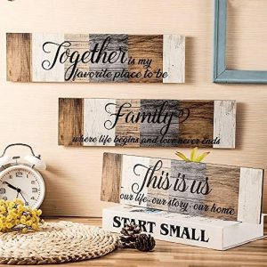 Wall Accents |   3pcs/set Sign Rustic Room Decor Wooden Signs Hang Together On Wall Living Room Kitchen Bedroom Laundry Bathroom Office House Insulation Wall Accents Wall Accents