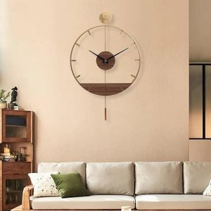 Wall Accents |   Clock Industrial LOFT Decor Wall Clock Farmhouse Style Hanging Clock with Arabic Numbers Easy to Read Hanging Clock for Living Room Hotel Restaurant Decoration Battery Operated 50 cm Wall Accents Wall Accents