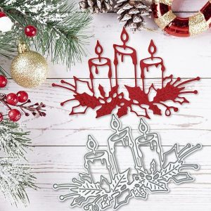 Wall Accents |   Create Beautiful Crafts with Metal Christmas Candles Cutting Dies – Perfect for Card Making, Scrapbooking, Stamping & More! Wall Accents Wall Accents