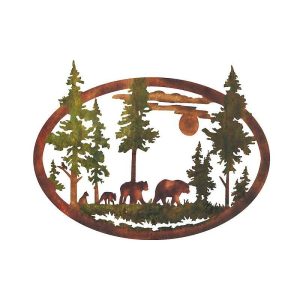 Wall Accents |   Deer and Bear Metal Wall Decor Metal Wall Ornament Home Bedroom Living Room Window Decoration Wall Accents Wall Accents