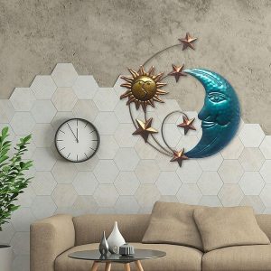 Wall Accents |   Indoor Sun Moon Star Metal Pendant Creative Iron Wall Hanging Ornaments Rustproof Outdoor Artistic Works Background Decor Home Decoration Accessories Wall Accents Wall Accents