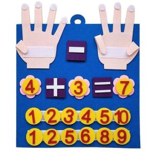 Wall Accents |   Kid Felt Finger Numbers Math Toys, Children Counting Early Learning Educational Board, For Toddler Teaching Aid Gift For Kids, Back to School Supplies Wall Accents Wall Accents