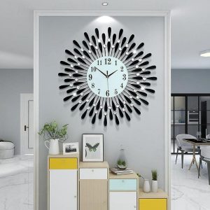 Wall Accents |   Large Wall Clock Metal Decorative Silent Non-Ticking Big Clocks Modern Home Decorations for Living Room Bedroom Dining Room Office Wall Accents Wall Accents