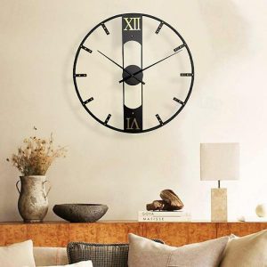 Wall Accents |   Luxury Large Wall Clock Modern Design Silent Wall Clocks Home Decor Black Metal Watches Living Room Decoration Wall Accents Wall Accents