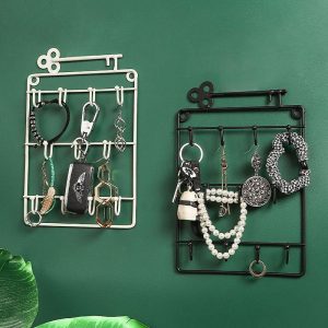 Wall Accents |   Metal Wall Art Mounted Key Holder Storage Rack Organizer with Hook for Entryway Gate Doorway Jewelry Shelf Hanger Hanging Lock Opener Wall Accents Wall Accents