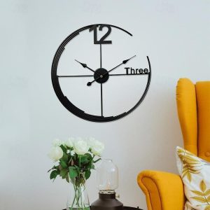 Wall Accents |   Nordic Modern Light Luxury Wall Clock Fashion Simple Metal Mute Hanging Clock Home Living Room Creative Pendant Watch Decor 60 cm Wall Accents Wall Accents