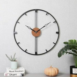 Wall Accents |   Wall Clock Art Large Modern Wall Clock Large Decor Art Wall Clocks Office Decor Minimalist Black Metal for Kitchen Bedroom Black 60cm Wall Accents Wall Accents