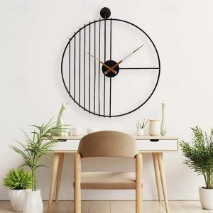 Wall Accents |   Wall Clock Modern Personality Creative Design Minimalist Black Metal Wall Clock Wall clocks living room Clock wall decor Clock decor 50 60 cm Wall Accents Wall Accents