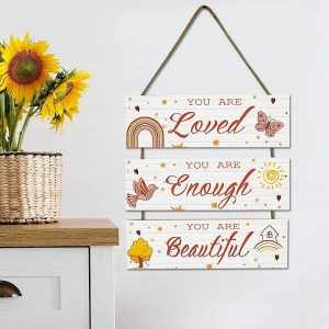 Wall Accents |   Wall Decoration Hanging Decorations Bohemian Rainbow Wooden Hanging Signs Farmhouse Home Wall Decoration Inspirational Wooden Signs Wall Accents Wall Accents