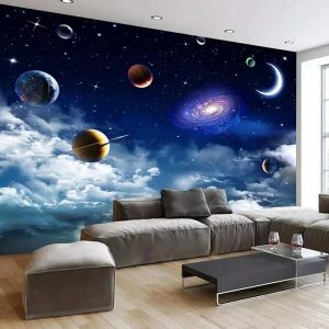 Wallpaper |   3D Mural Wallpaper Solar System Galaxy Planet Wall Sticker Covering Print Peel and Stick Removable PVC / Vinyl Material Self Adhesive / Adhesive Required Wall Decor Wall Mural for Living Room Bedroom Wall Art Wallpaper