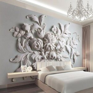 Wallpaper |   Cool Wallpapers 3D Flower White Wallpaper Wall Mural Wall Covering Sticker Peel and Stick Removable PVC/Vinyl Material Self Adhesive/Adhesive Required Wall Decor for Living Room Kitchen Bathroom Wall Art Wallpaper