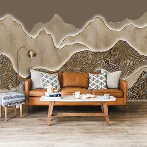 Wallpaper |   Cool Wallpapers 3D Nature Wallpaper Wall Mural Mountain Wall Covering Sticker Peel and Stick Removable PVC/Vinyl Material Self Adhesive/Adhesive Required Wall Decor for Living Room Kitchen Bathroom Wall Art Wallpaper