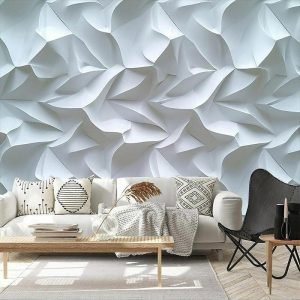 Wallpaper |   Cool Wallpapers 3D White Wallpaper Wall Mural Wall Covering Sticker Peel and Stick Removable PVC/Vinyl Material Self Adhesive/Adhesive Required Wall Decor for Living Room Kitchen Bathroom Wall Art Wallpaper