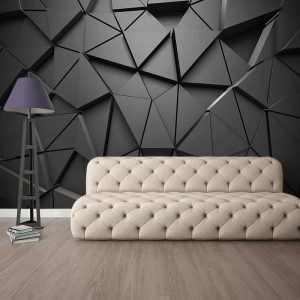 Wallpaper |   Cool Wallpapers Black Wallpaper Wall Mural 3D Geometric Stripe Covering Sticker Peel and Stick Removable PVC/Vinyl Material Self Adhesive/Adhesive Required Wall Decor for Living Room Kitchen Bathroom Wall Art Wallpaper