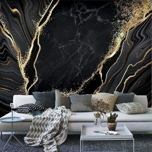 Wallpaper |   Cool Wallpapers Black Wallpaper Wall Mural Gold Silk Marble Suitable For Hotel Living Room And Bedroom Canvas Material Self adhesive Wallpaper Mural Wall Cloth Room Wallcovering Wall Art Wallpaper