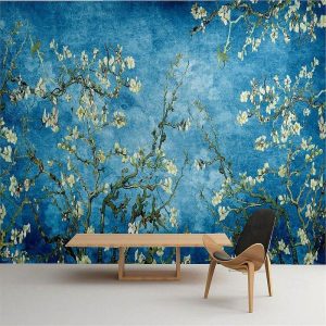 Wallpaper |   Cool Wallpapers Bluer Flowers Wallpaper Wall Mural Wall Covering Sticker Peel and Stick Removable PVC/Vinyl Material Self Adhesive/Adhesive Required Wall Decor for Living Room Kitchen Bathroom Wall Art Wallpaper