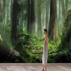 Wallpaper |   Cool Wallpapers Forest Nature Landscape Wallpaper Roll Sticker Peel and Stick Removable PVC/Vinyl Material Self Adhesive/Adhesive Required Wall Decor for Living Room Kitchen Bathroom Wall Art Wallpaper