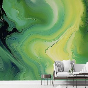 Wallpaper |   Cool Wallpapers Green Marble Wallpaper Wall Mural Wall Covering Sticker Peel and Stick Removable PVC/Vinyl Material Self Adhesive/Adhesive Required Wall Decor for Living Room Kitchen Bathroom Wall Art Wallpaper