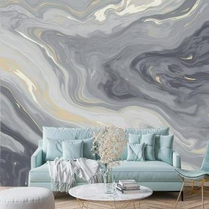 Wallpaper |   Cool Wallpapers Grey Marble Wallpaper Wall Mural Wall Covering Sticker Peel and Stick Removable PVC/Vinyl Material Self Adhesive/Adhesive Required Wall Decor for Living Room Kitchen Bathroom Wall Art Wallpaper