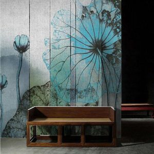 Wallpaper |   Cool Wallpapers Lotus Watercolor Wallpaper Wall Mural Roll Sticker Peel and Stick Removable PVC/Vinyl Material Self Adhesive/Adhesive Required Wall Decor for Living Room Kitchen Bathroom Wall Art Wallpaper