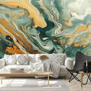 Wallpaper |   Cool Wallpapers Marble Abstract Wallpaper Wall Mural Wall Covering Sticker Peel and Stick Removable PVC/Vinyl Material Self Adhesive/Adhesive Required Wall Decor for Living Room Kitchen Bathroom Wall Art Wallpaper