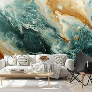 Wallpaper |   Cool Wallpapers Marble Abstract Wallpaper Wall Mural Wall Covering Sticker Peel and Stick Removable PVC/Vinyl Material Self Adhesive/Adhesive Required Wall Decor for Living Room Kitchen Bathroom Wall Art Wallpaper