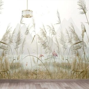 Wallpaper |   Cool Wallpapers Nature Wallpaper Wall Mural 3D Home Decoration Reeds Wall Covering Canvas Material Self adhesive Wallpaper Mural Wall Cloth Room Wallcovering Wall Art Wallpaper