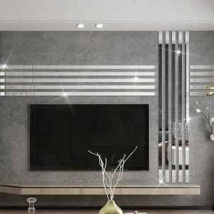 Wallpaper |   Cool Wallpapers Wall Mural 1pc Wallpaper Border Silver Striped Mirror Stickers – Self Adhesive Wall Decals for Bedroom Decoration (5x20cm/2”x8”) Wall Art Wallpaper