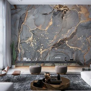 Wallpaper |   Cool Wallpapers Wall Mural Abstract Marble Wallpaper Grey Covering Sticker Peel and Stick Removable PVC/Vinyl Material Self Adhesive/Adhesive Required Wall Decor for Living Room, Kitchen, Bathroom Wall Art Wallpaper