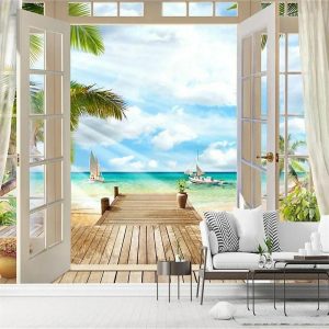 Wallpaper |   Cool Wallpapers Wall Mural Nature Wallpaper Beach Wall Sticker Covering Print Adhesive Required 3D Effect Canvas Home Décor Wall Art Wallpaper