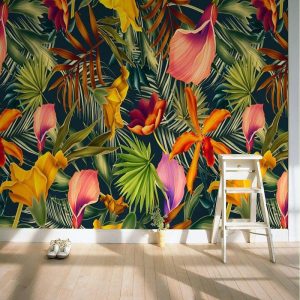 Wallpaper |   Cool Wallpapers Wall Mural Nature Wallpaper Wall Sticker Covering Print Tropical Palm Flower Leaf Canvas Home Décor Peel and Stick Removable Wall Art Wallpaper