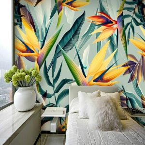 Wallpaper |   Mural Wallpaper Wall Sticker Covering Print Adhesive Required Tropical Palm Leaf Canvas Home Décor Wall Art Wallpaper