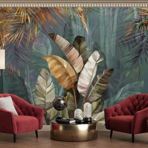 Wallpaper |   Mural Wallpaper Wall Sticker Covering Print Peel and Stick Removable Tropical Palm Leaf Canvas Home Décor Wall Art Wallpaper