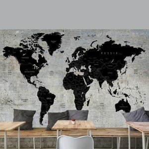 Wallpaper |   World Map Wallpaper Mural Wall Covering Sticker Peel and Stick Removable PVC/Vinyl Material Self Adhesive/Adhesive Required Wall Decor for Living Room Kitchen Bathroom Wall Art Wallpaper